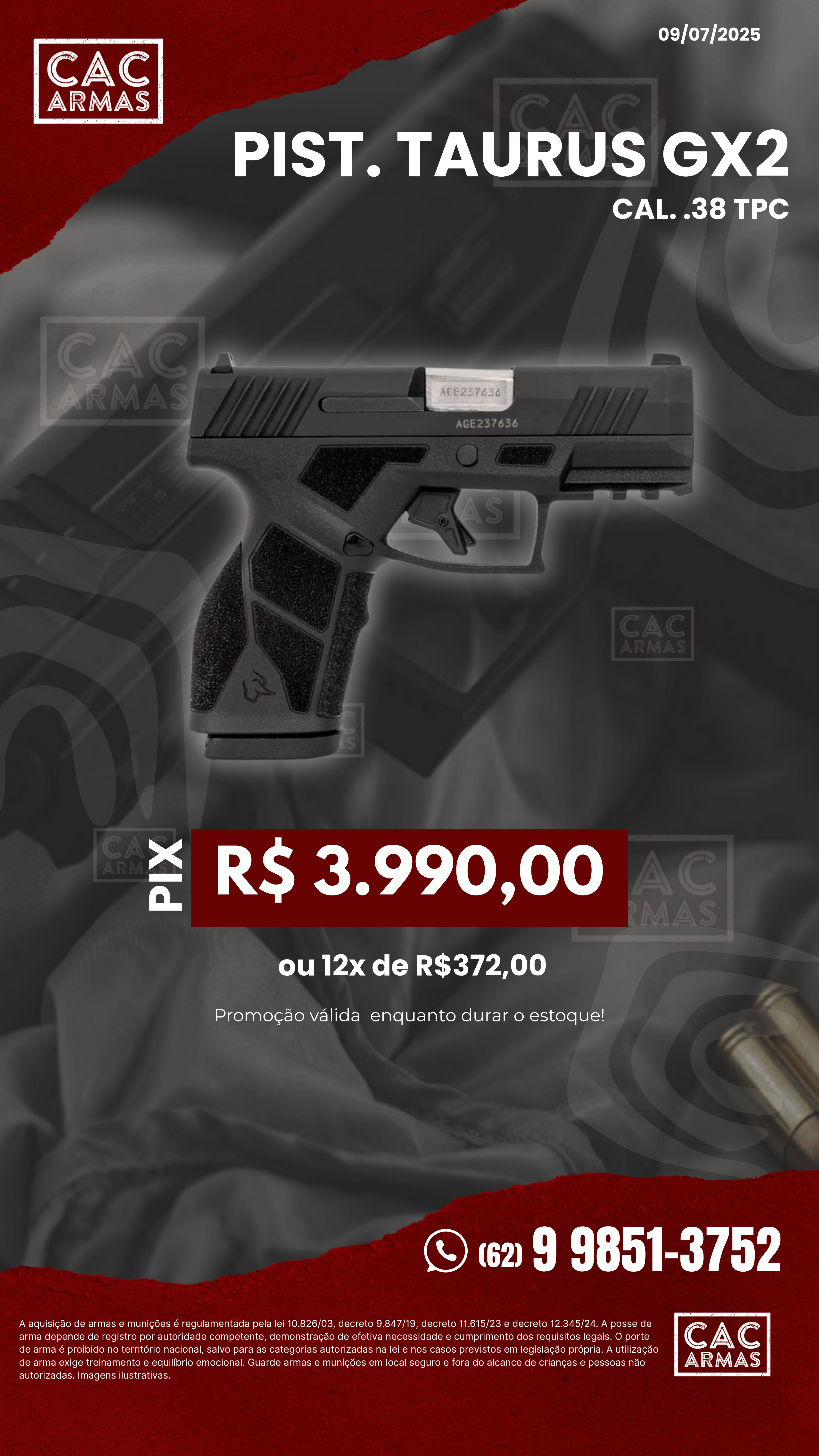 PROMO PIST GX2 38TPC
