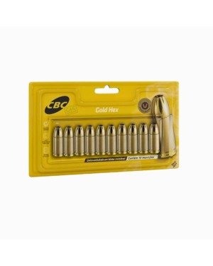 Muni&ccedil;&atilde;o CBC Calibre 38TPC 124gr Gold Hex Expo Blister Cartela - 10un