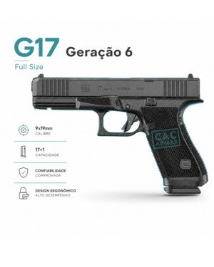 Pistola Glock G17 Gen. 6 Full Size Calibre .9mm DLC