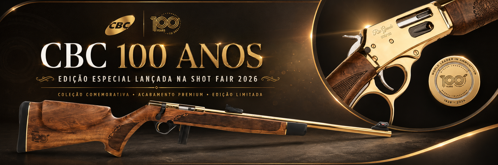 Um século de história em edição limitada: CBC apresenta Coleção 100 Anos na SHOT Fair 2026