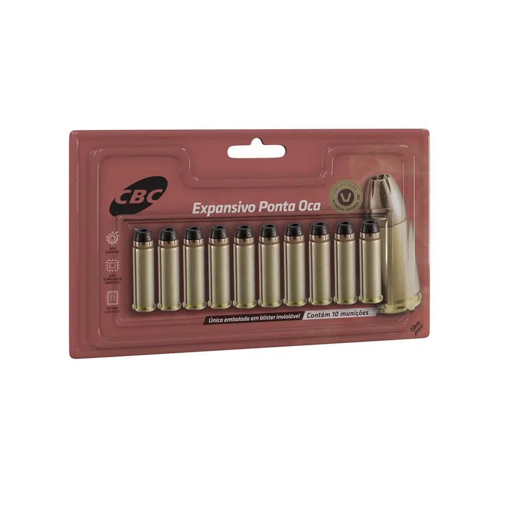 MUNIÇÃO CBC CAL .38SPL EXPO +P 158GR BLISTER - 10 UNIDADES