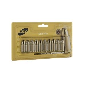 MUNIÇÃO CBC CAL. 38TPC 124GR GOLD HEX EXPO BLISTER - 10 UNIDADES